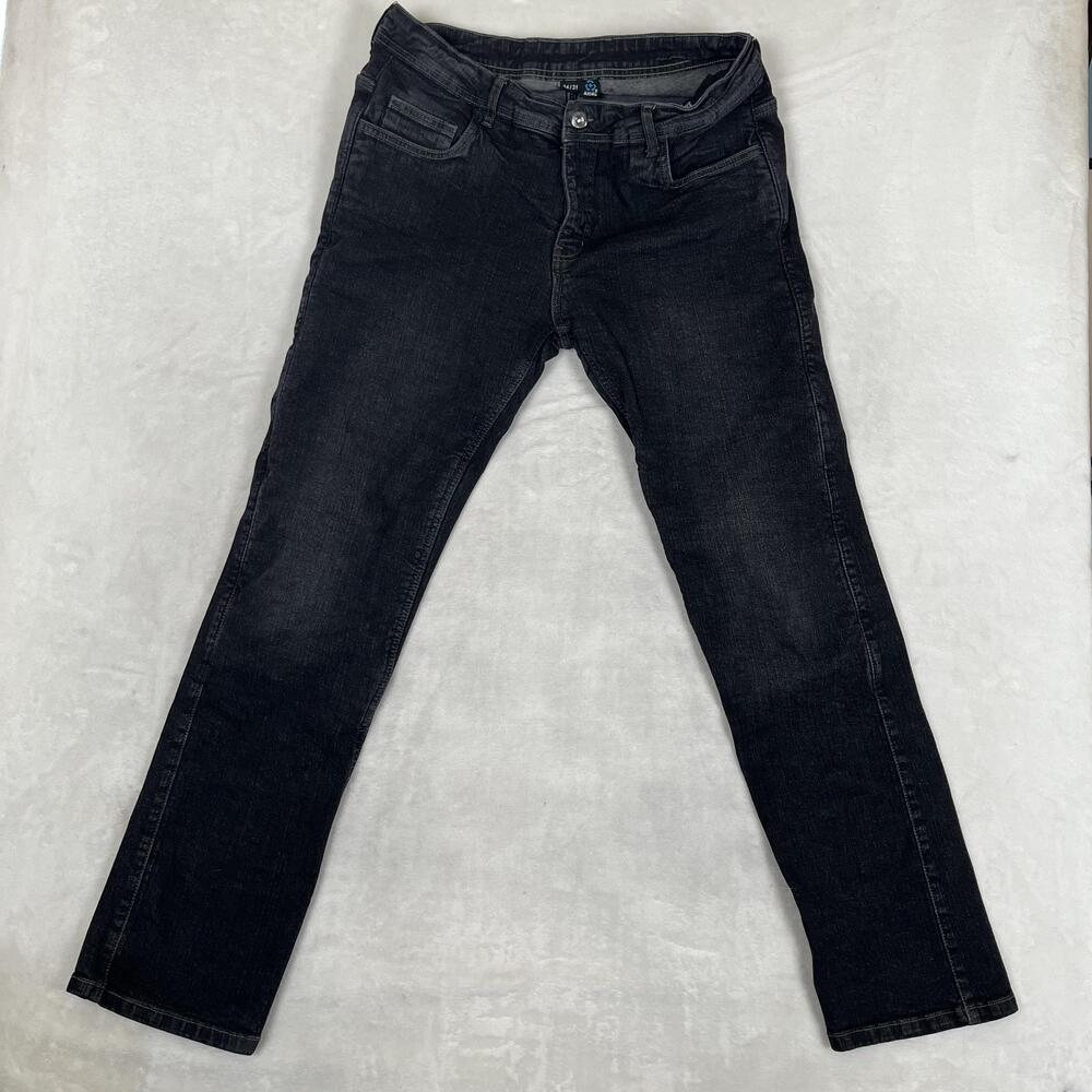 Street & Steel Axial Jeans Mens 34x31 Black Slim Straight Lined Motorcycle Denim